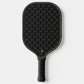 Raquette De Pickleball texture carré noire mate Abstraite (Verso)