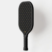 Raquette De Pickleball texture carré noire mate Abstraite (Gauche)
