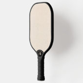 Raquette De Pickleball Texture de lin beige clair monogramme minimal (Gauche)