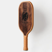 Raquette De Pickleball Texture en bois rustique sur mesure et monogramme (Gauche)