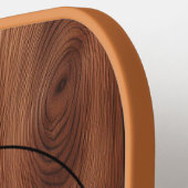 Raquette De Pickleball Texture en bois rustique sur mesure et monogramme (Détail gauche)