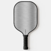 Raquette De Pickleball Texture métallique gris argent (Recto)