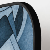 Raquette De Pickleball Textured Cyanotype Geometric Abstract Art (Détail gauche)