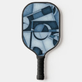 Raquette De Pickleball Textured Cyanotype Geometric Abstract Art (Verso)