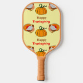 Raquette De Pickleball Thanksgiving citrouille et dinde (Verso)