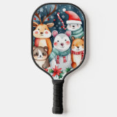 Raquette De Pickleball Thème de Noël Animaux mignons (Verso)