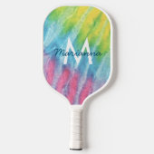 Raquette De Pickleball Tie Dye Monogrammé Nom initial (Verso)