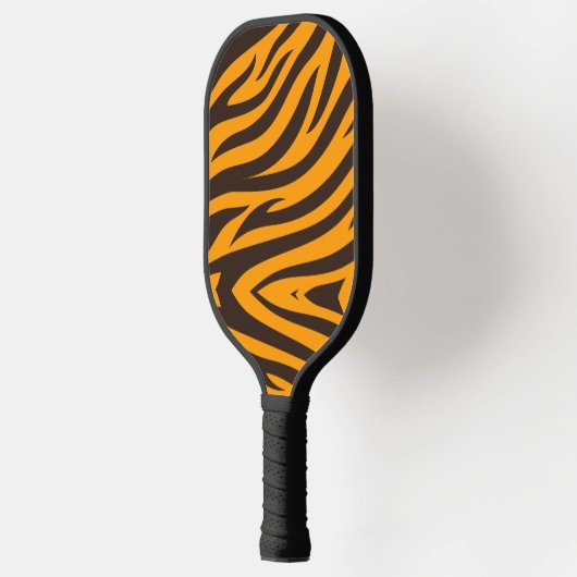 Raquette De Pickleball Tiger Gravure noire Orange motif en peau d'animal (Gauche)