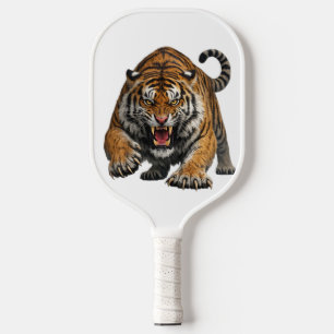 Raquette De Pickleball Tigre du Bengale féroce en plein bond Faune