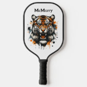 Raquette De Pickleball Tigre féroce Monogramme moderne (Verso)