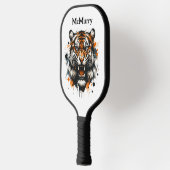 Raquette De Pickleball Tigre féroce Monogramme moderne (Gauche)