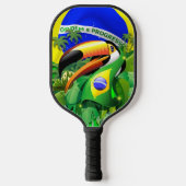 Raquette De Pickleball Toco Toucan avec drapeau brésilien (Recto)