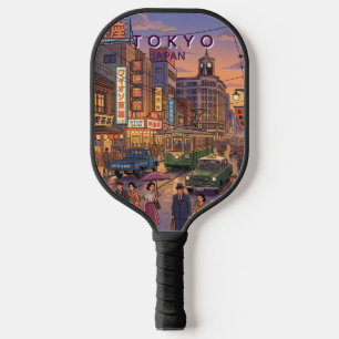 Raquette De Pickleball Tokyo Japon Voyage Art Vintage