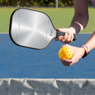 Raquette De Pickleball Tons argent arrière - plan, rayure argentée brilla