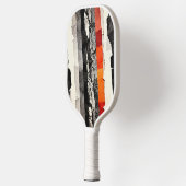 Raquette De Pickleball Torn-Edge Monochrome with Ember Bands, Modern Wall (Gauche)