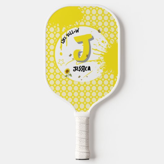 Raquette De Pickleball Tournesol Aquarelle avec Papillons Comme Jaune (Recto)