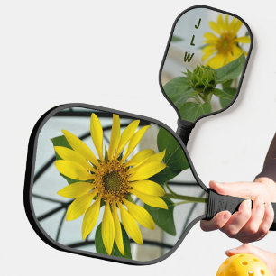 Raquette De Pickleball Tournesol jaune délicieuse photo florale