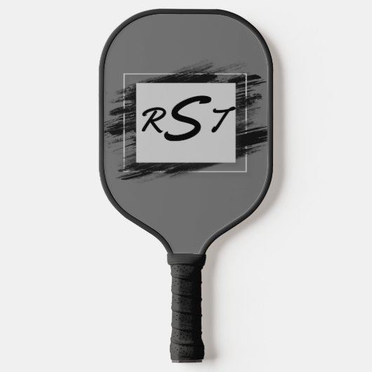 Raquette De Pickleball Toute 3 Lettre Initiale Monogramme Cadre Pinceau N (Recto)