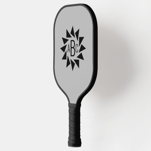 Raquette De Pickleball Toute 3 lettre initiale Monogrammes Triangles géom (Gauche)