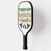 Raquette De Pickleball Trees up spirits high christmas holiday graphic (Gauche)
