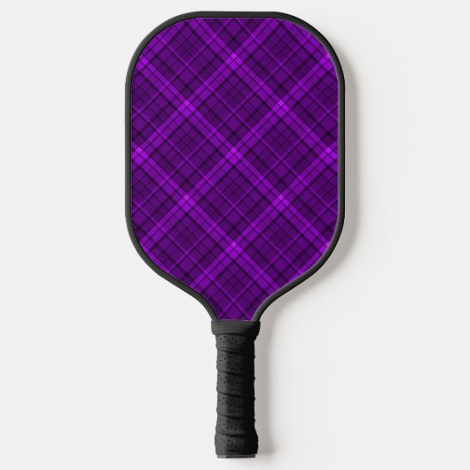 Raquette De Pickleball Très belle à damiers motif de violet (Recto)