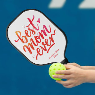 Raquette De Pickleball Très belle mère de toujours Rouge et Blanc Écritur