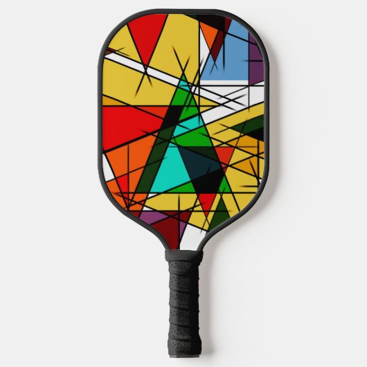 Raquette De Pickleball Triangle Coloré Géométrique Moderne (Recto)