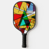 Raquette De Pickleball Triangle Coloré Géométrique Moderne (Verso)