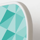 Raquette De Pickleball Triangles bleu aqua texturés (Détail gauche)