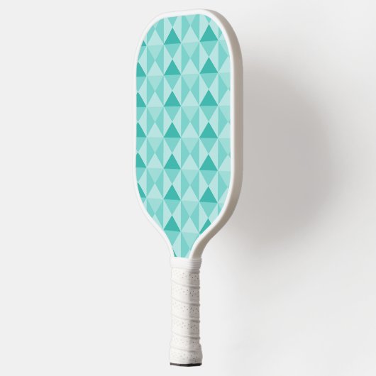 Raquette De Pickleball Triangles bleu aqua texturés (Gauche)
