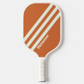 Raquette De Pickleball Trois bandes rétro orange avec nom (Recto)