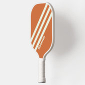 Raquette De Pickleball Trois bandes rétro orange avec nom (Gauche)