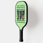 Raquette De Pickleball Trois chats noirs jouant Musique sur Notes Green (Gauche)