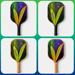 Raquette De Pickleball Tropical Palm Fronds brillant coloré Personnalisé