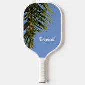 Raquette De Pickleball Tropical Palm Tree Fronds Sky Blue Personnalisable (Recto)