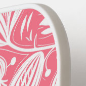 Raquette De Pickleball Tropical rose floral motif diamant Monogramme (Détail gauche)