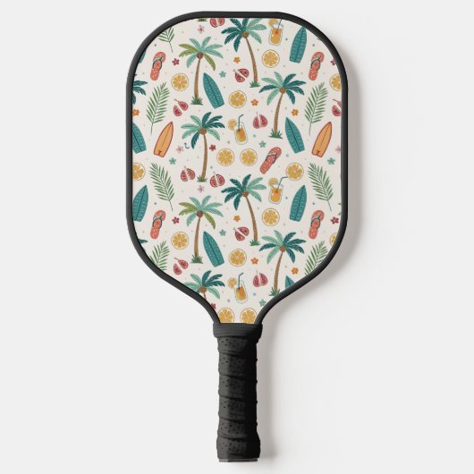 Raquette De Pickleball Tropical Summer Beach Pattern (1) (Recto)