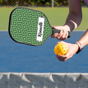 Raquette De Pickleball Tubes À damiers vert et jaune par Kenneth Yoncich