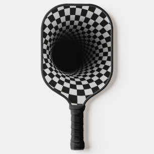 Raquette De Pickleball Tunnel d'illusion optique en noir et blanc