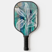 Raquette De Pickleball Turquoise Bleu & Turquoise Aquarelle Botanique Mod (Recto)