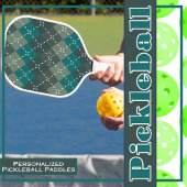 Raquette De Pickleball Turquoise foncé et Jacquard gris avec Stitchin bla