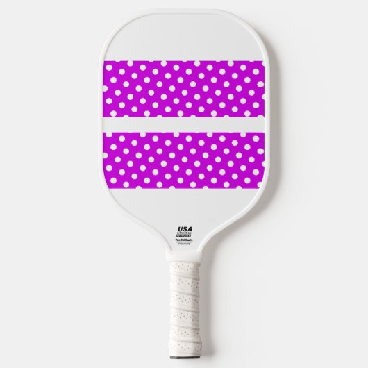 Raquette De Pickleball Twin Magenta Pink Racing Stripes Pois blancs (Recto)