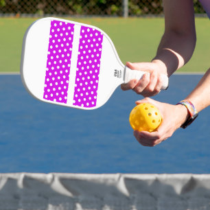 Raquette De Pickleball Twin Magenta Pink Racing Stripes Pois blancs