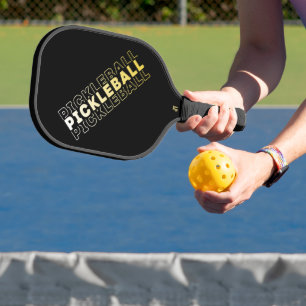 Raquette De Pickleball Typographie de Pickleball blanc à Golden Gradient