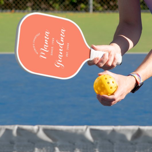 Raquette De Pickleball Typographie de script établie par une grand-mère c (Insitu)