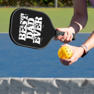 Raquette De Pickleball Typographie du meilleur père noir robuste