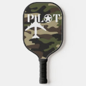 Raquette De Pickleball Typographie du pilote et Camouflage d'avion milita (Recto)