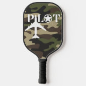 Raquette De Pickleball Typographie du pilote et Camouflage d'avion milita (Verso)