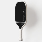 Raquette De Pickleball Un Joyeux Pickler Noir Blanc Initiales Drôle (Gauche)