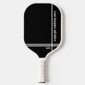 Raquette De Pickleball Un Joyeux Pickler Noir Blanc Initiales Drôle (Verso)
